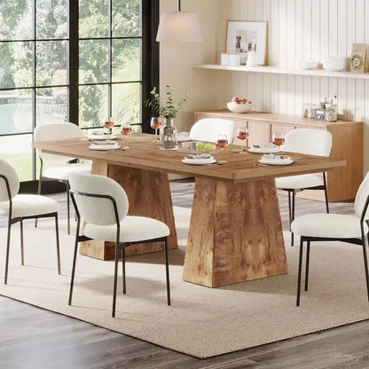 Table de cuisine/salle à manger de style campagnard en bois de 160 cm (63 pouces) pour 4 à 6 personnes