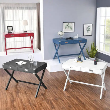 Bureau d'ordinateur avec rangement, bureau en bois massif avec tiroirs, table d'étude moderne pour bureau à domicile, petit espace d'écriture