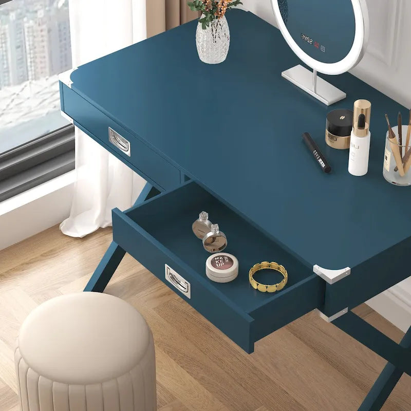 Bureau d'ordinateur avec rangement, bureau en bois massif avec tiroirs, table d'étude moderne pour bureau à domicile, petit espace d'écriture