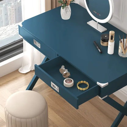 Bureau d'ordinateur avec rangement, bureau en bois massif avec tiroirs, table d'étude moderne pour bureau à domicile, petit espace d'écriture