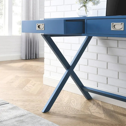 Bureau d'ordinateur avec rangement, bureau en bois massif avec tiroirs, table d'étude moderne pour bureau à domicile, petit espace d'écriture