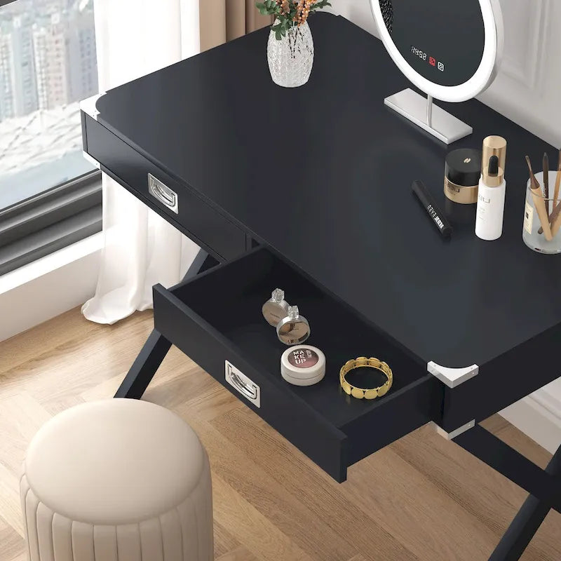 Bureau d'ordinateur avec rangement, bureau en bois massif avec tiroirs, table d'étude moderne pour bureau à domicile, petit espace d'écriture