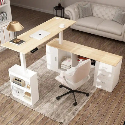 Bureau ergonomique réglable en hauteur avec rangement