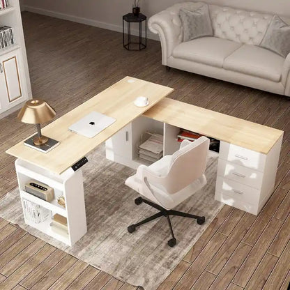 Bureau ergonomique réglable en hauteur avec rangement