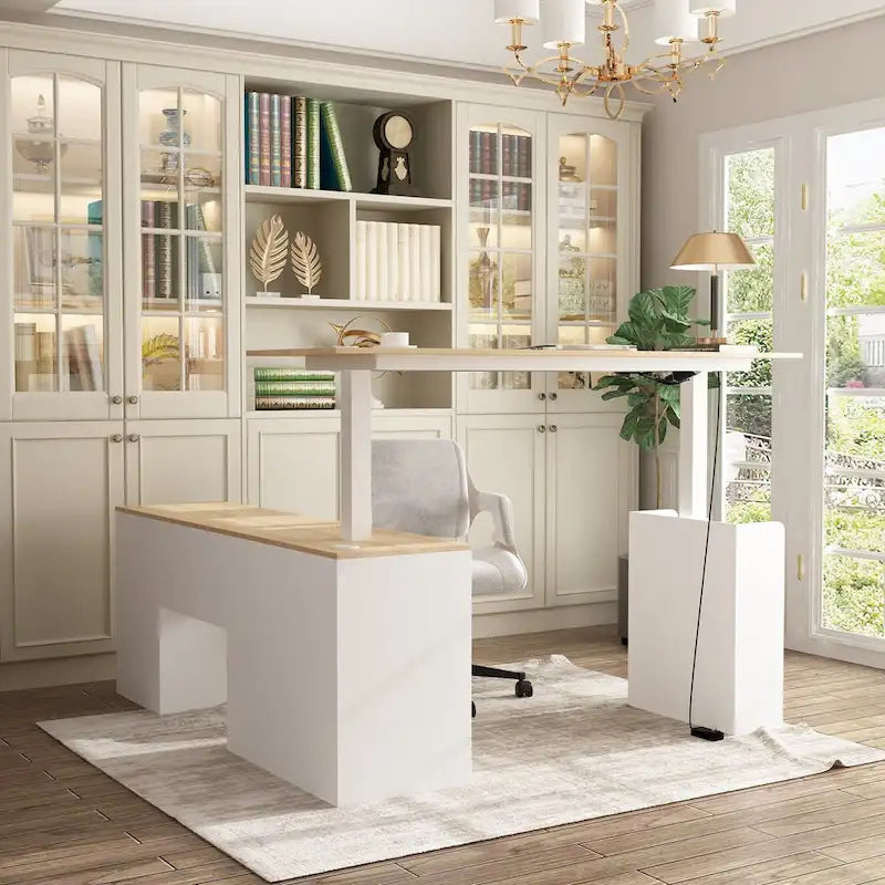 Bureau ergonomique réglable en hauteur avec rangement