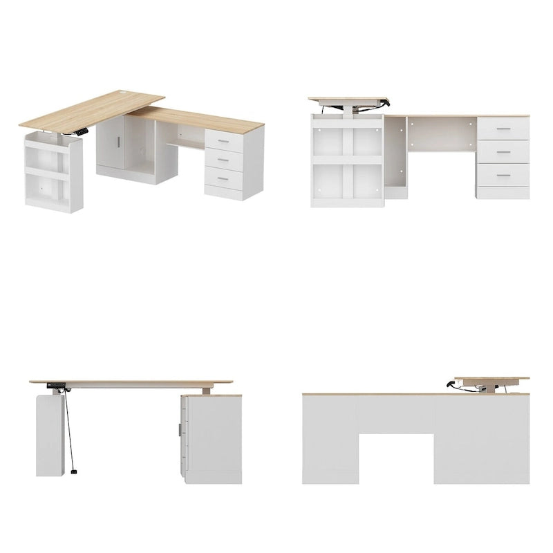 Bureau ergonomique réglable en hauteur avec rangement