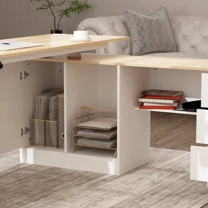 Bureau ergonomique réglable en hauteur avec rangement