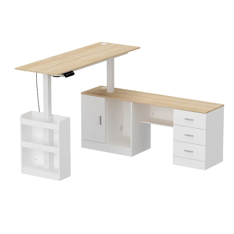 Bureau ergonomique réglable en hauteur avec rangement