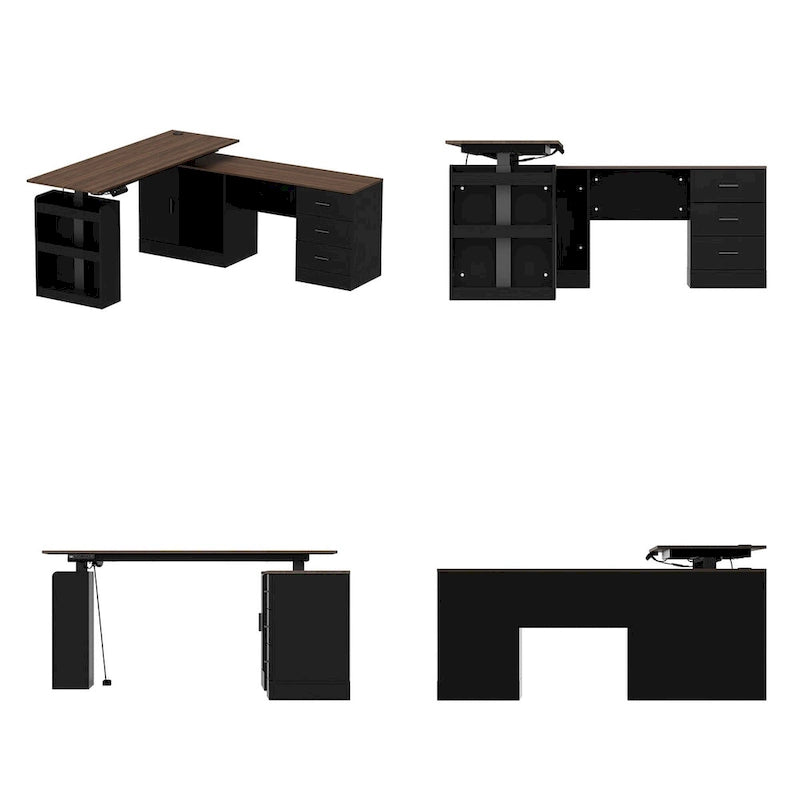 Bureau ergonomique réglable en hauteur avec rangement