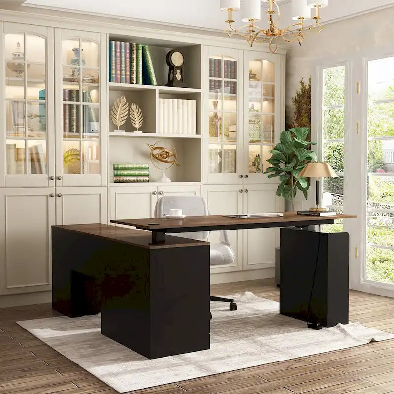 Bureau ergonomique réglable en hauteur avec rangement