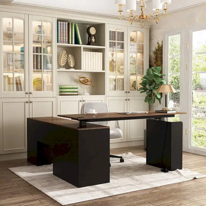 Bureau ergonomique réglable en hauteur avec rangement