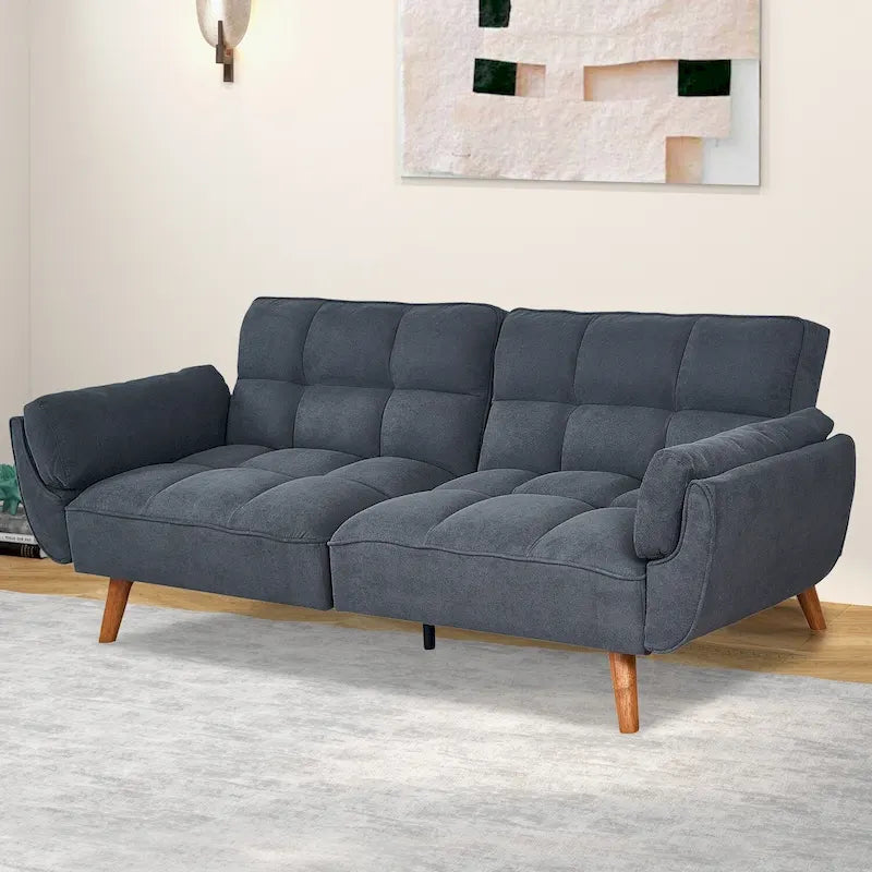 Canapé-lit futon, canapé convertible avec coussins, canapé deux places pliable pour salon