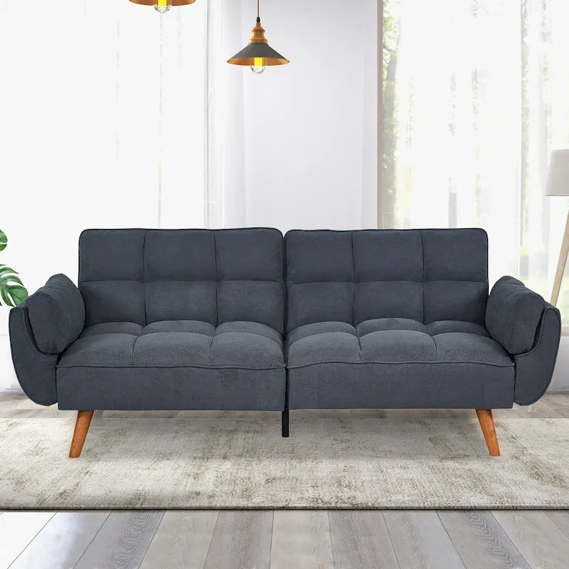 Canapé-lit futon, canapé convertible avec coussins, canapé deux places pliable pour salon