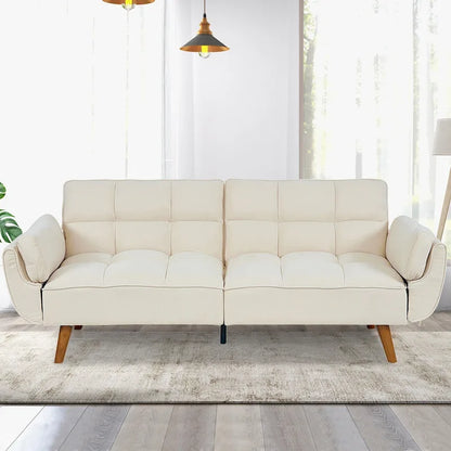 Canapé-lit futon, canapé convertible avec coussins, canapé deux places pliable pour salon