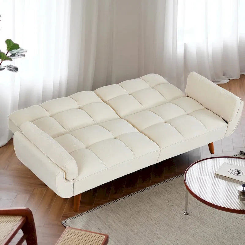 Canapé-lit futon, canapé convertible avec coussins, canapé deux places pliable pour salon