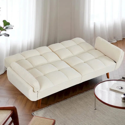 Canapé-lit futon, canapé convertible avec coussins, canapé deux places pliable pour salon