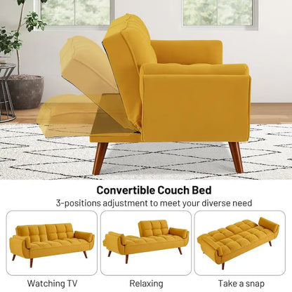 Canapé-lit futon, canapé convertible avec coussins, canapé deux places pliable pour salon