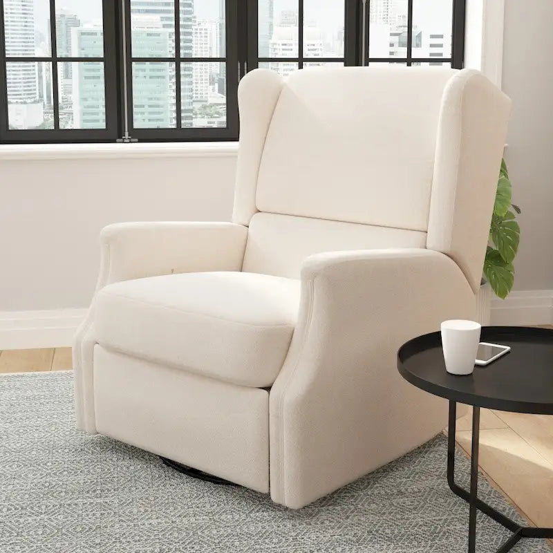 Wingback Upholstered Manual Recline Rocking Swivel Glider Chair