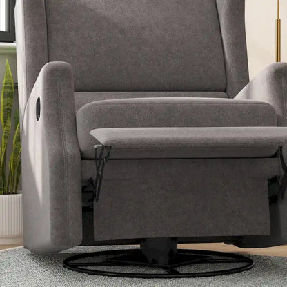 Fauteuil à bascule pivotant et inclinable à dossier capitonné, à oreilles