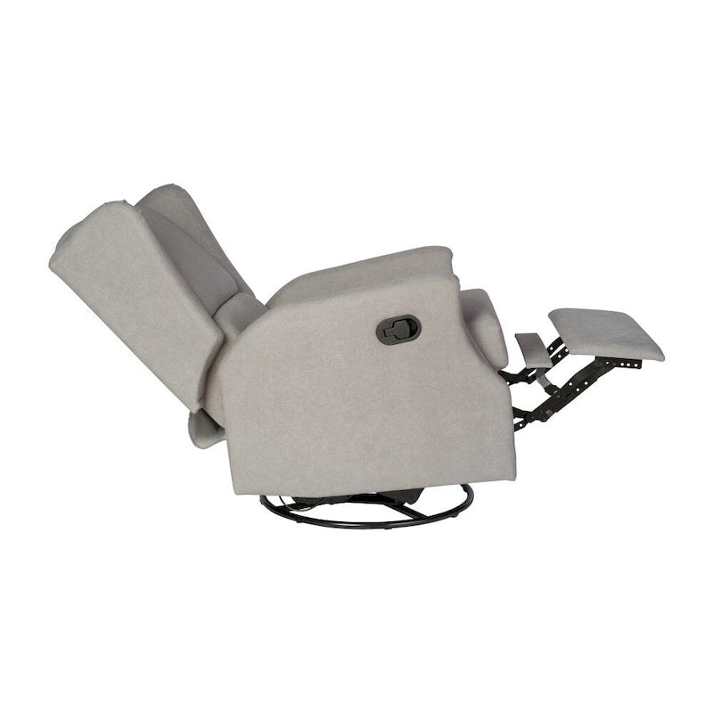 Fauteuil à bascule pivotant et inclinable à dossier capitonné, à oreilles