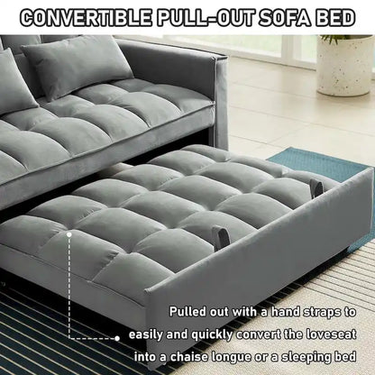 Canapé-lit convertible en velours Aukfa avec poche latérale