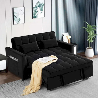 Canapé-lit convertible en velours Aukfa avec poche latérale