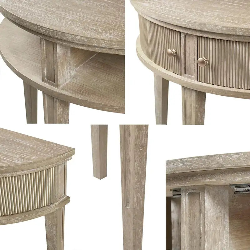 Console de rangement en bois massif avec finition antique