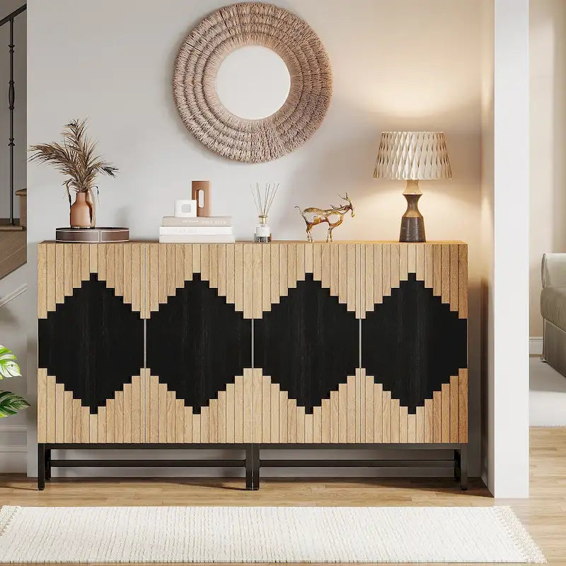 Buffet à 4 portes et étagères réglables