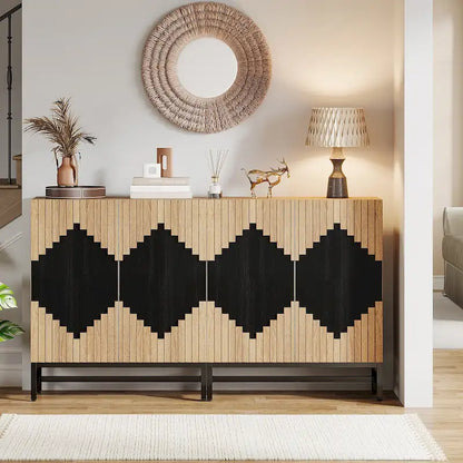 Buffet à 4 portes et étagères réglables