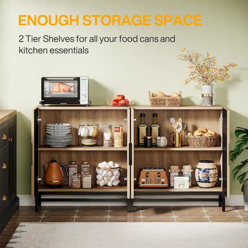 Buffet à 4 portes et étagères réglables