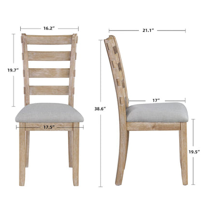 Ensemble de salle à manger minimaliste 6 pièces en chêne de 60 pouces de longueur (1 table à manger + 4 chaises rembourrées + 1 banc)