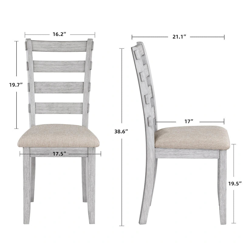 Ensemble de salle à manger minimaliste 6 pièces en chêne de 60 pouces de longueur (1 table à manger + 4 chaises rembourrées + 1 banc)