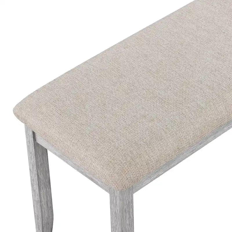 Ensemble de salle à manger minimaliste 6 pièces en chêne de 60 pouces de longueur (1 table à manger + 4 chaises rembourrées + 1 banc)