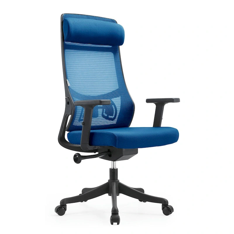 Chaise de conférence de bureau en coton avec dossier en maille, série Dale par LeisureMod