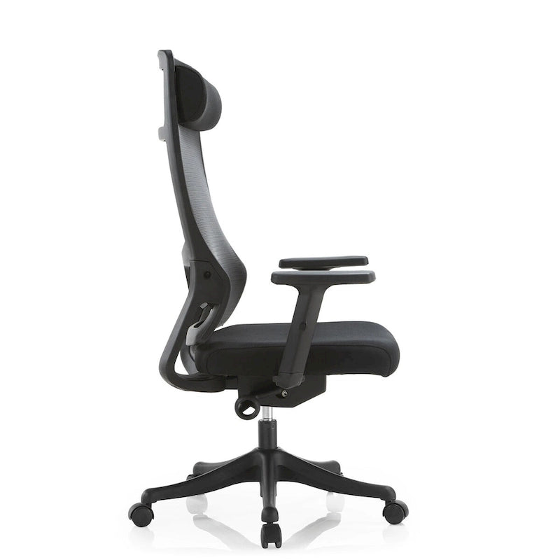 Chaise de conférence de bureau en coton avec dossier en maille, série Dale par LeisureMod