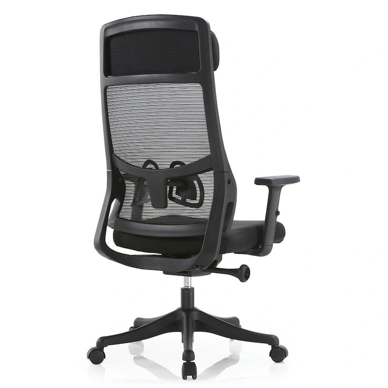 Chaise de conférence de bureau en coton avec dossier en maille, série Dale par LeisureMod