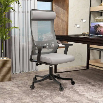 Chaise de conférence de bureau en coton avec dossier en maille, série Dale par LeisureMod