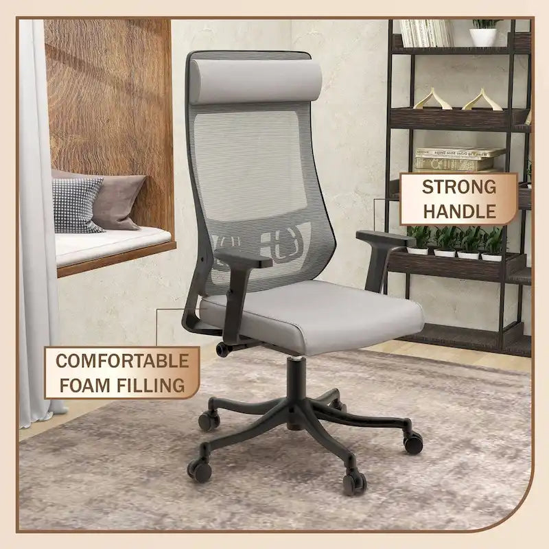 Chaise de conférence de bureau en coton avec dossier en maille, série Dale par LeisureMod