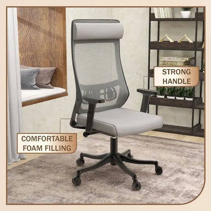Chaise de conférence de bureau en coton avec dossier en maille, série Dale par LeisureMod