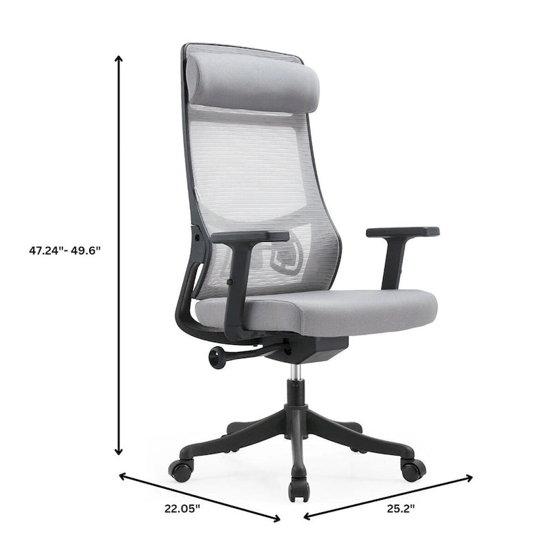 Chaise de conférence de bureau en coton avec dossier en maille, série Dale par LeisureMod