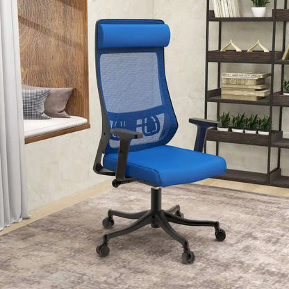 Chaise de conférence de bureau en coton avec dossier en maille, série Dale par LeisureMod