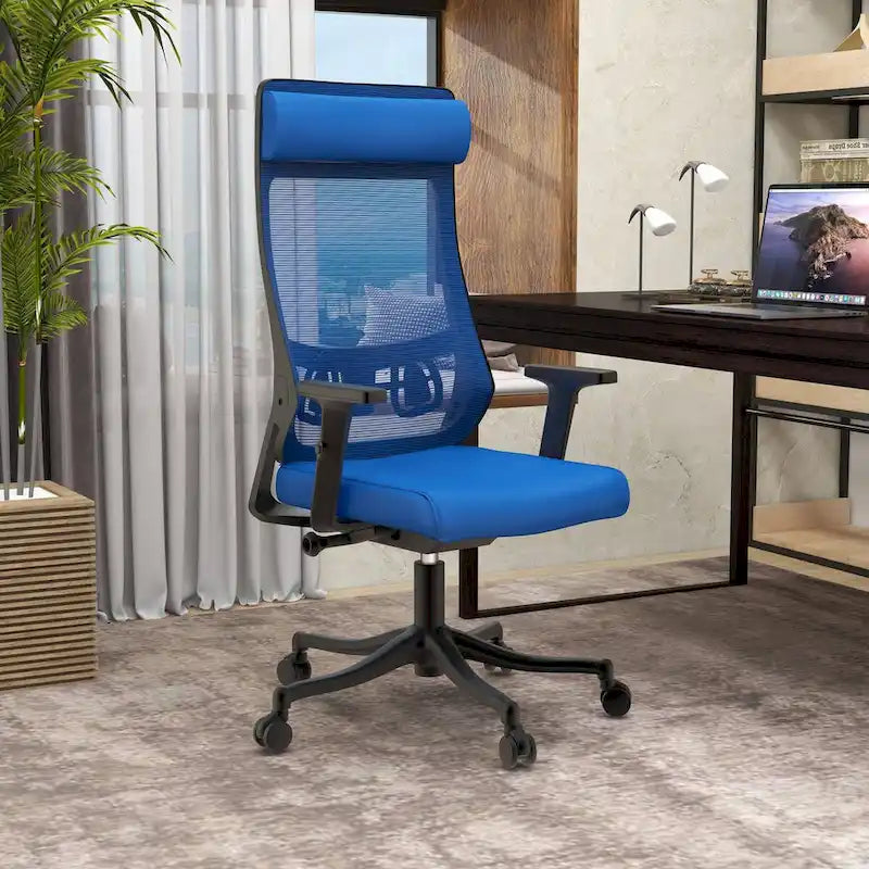 Chaise de conférence de bureau en coton avec dossier en maille, série Dale par LeisureMod