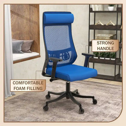 Chaise de conférence de bureau en coton avec dossier en maille, série Dale par LeisureMod
