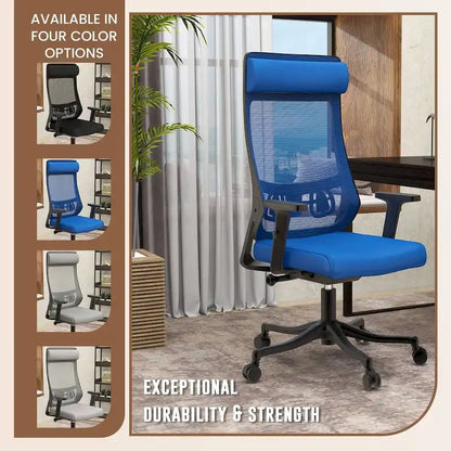 Chaise de conférence de bureau en coton avec dossier en maille, série Dale par LeisureMod