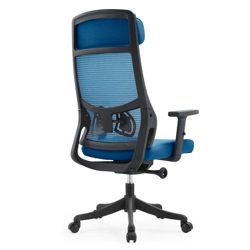 Chaise de conférence de bureau en coton avec dossier en maille, série Dale par LeisureMod