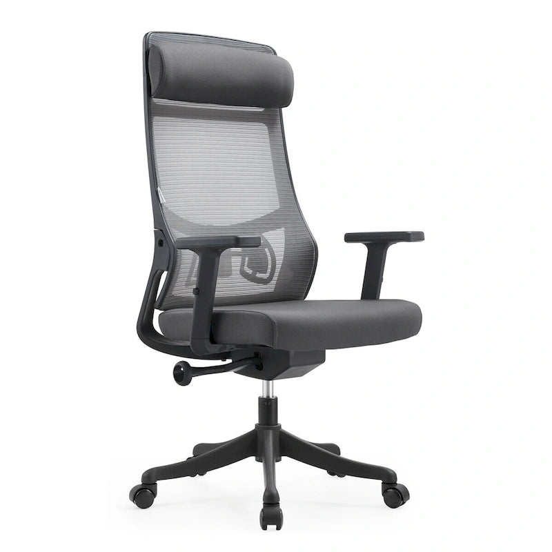 Chaise de conférence de bureau en coton avec dossier en maille, série Dale par LeisureMod