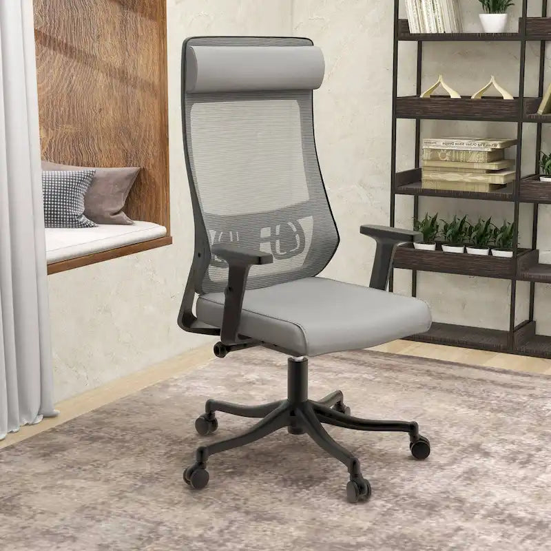 Chaise de conférence de bureau en coton avec dossier en maille, série Dale par LeisureMod