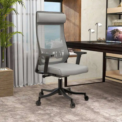 Chaise de conférence de bureau en coton avec dossier en maille, série Dale par LeisureMod