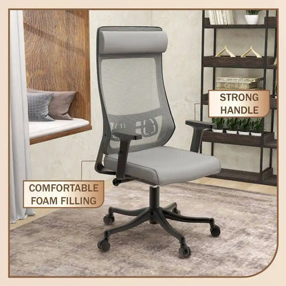 Chaise de conférence de bureau en coton avec dossier en maille, série Dale par LeisureMod