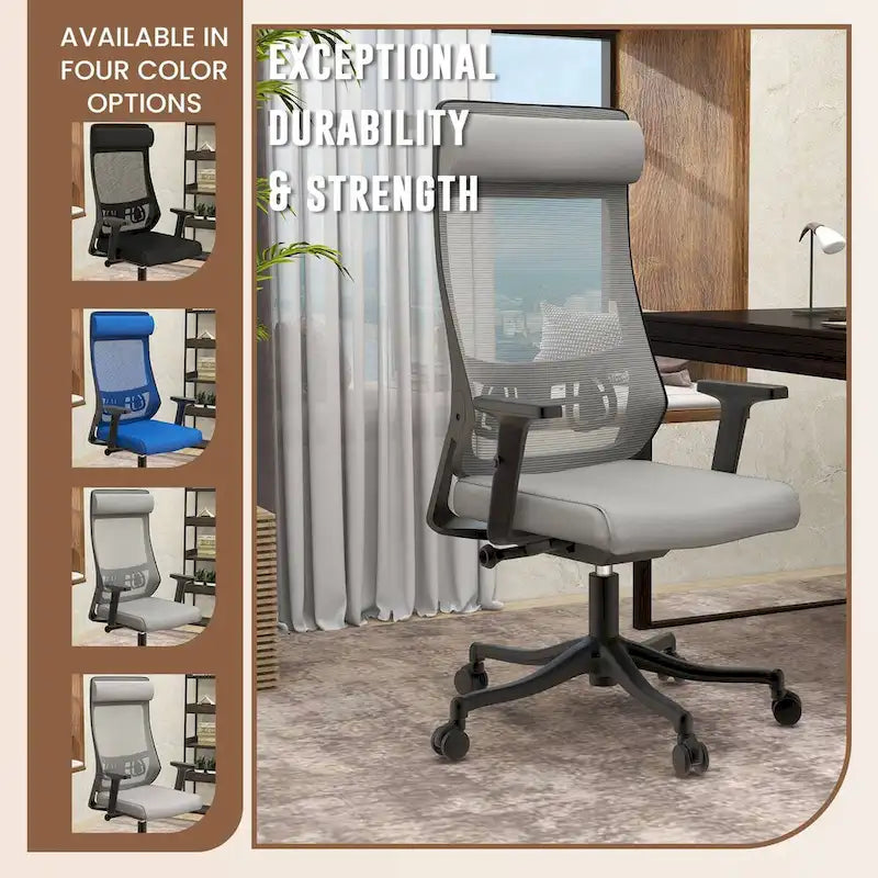 Chaise de conférence de bureau en coton avec dossier en maille, série Dale par LeisureMod